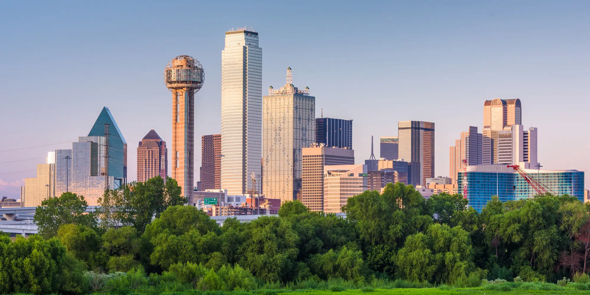 Skyline of Dallas at sunset