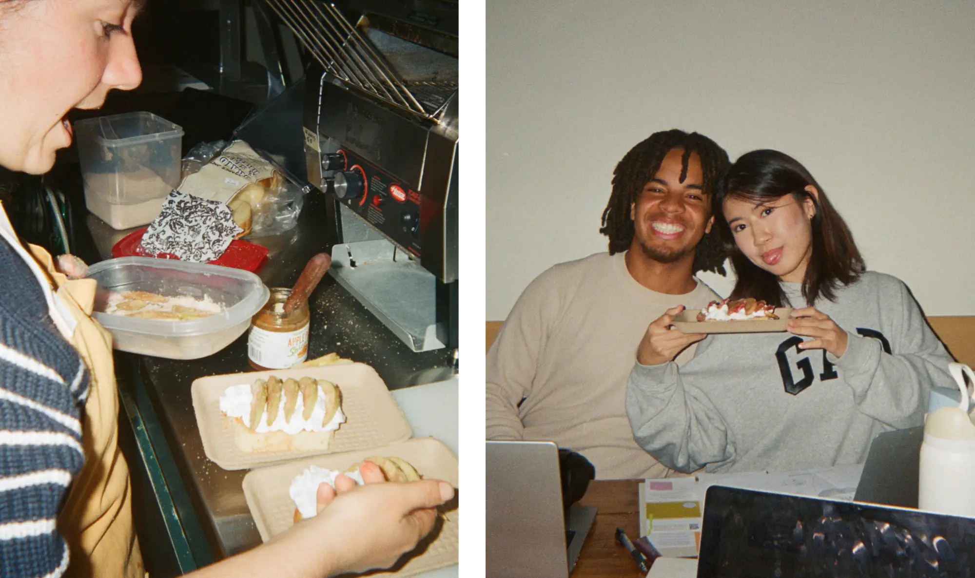 students eating and enjoying the cafe scene