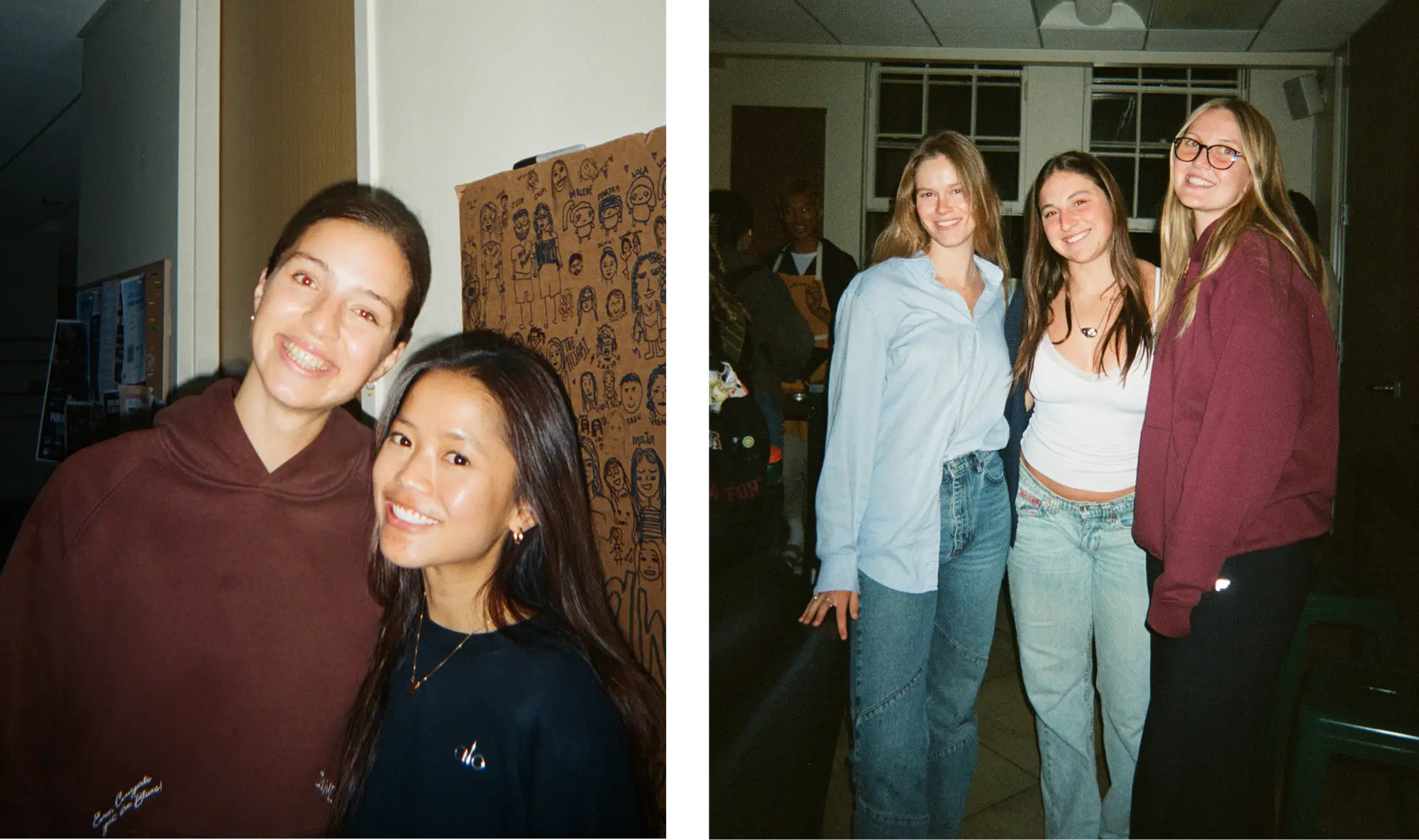 students smiling and enjoying the cafe scene