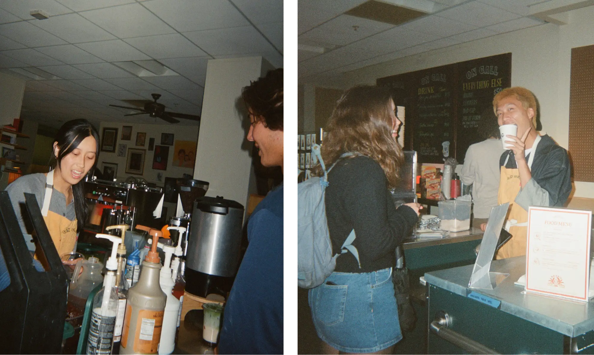 students eating and enjoying the cafe scene