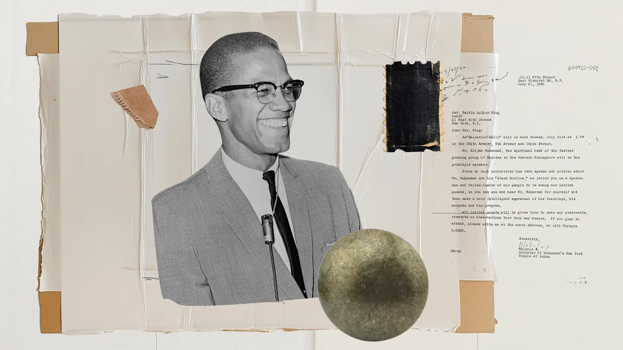 An illustration of Malcom X and his work.