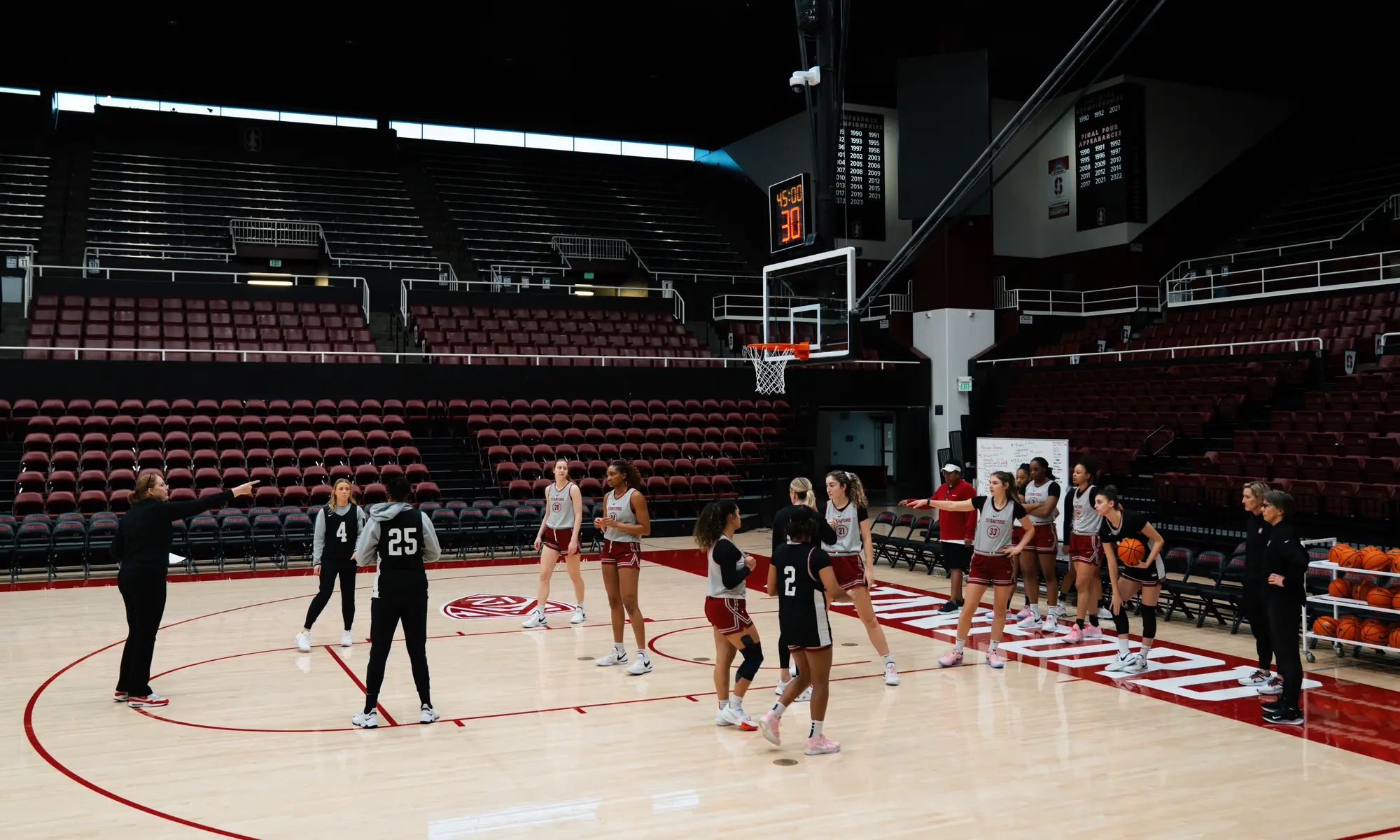 The team on the practice court.
