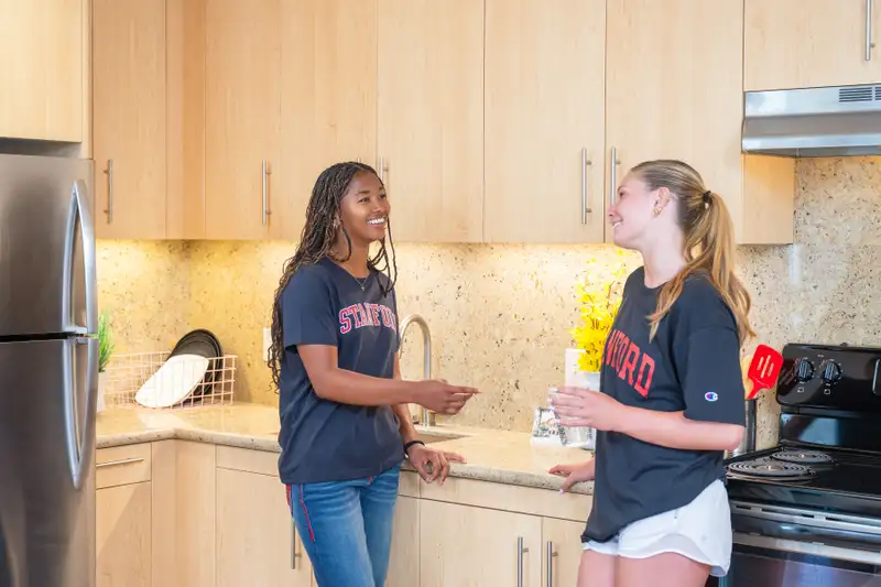 Students in a clean kitchen