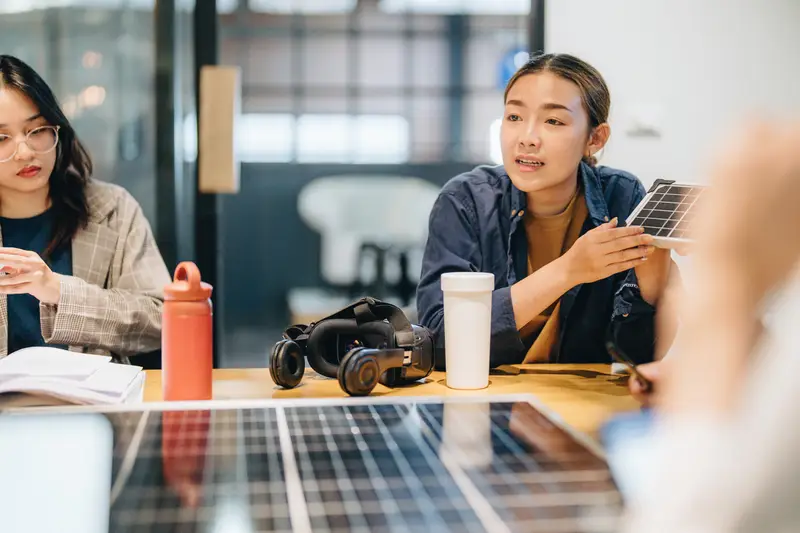 Two students sitting at a table