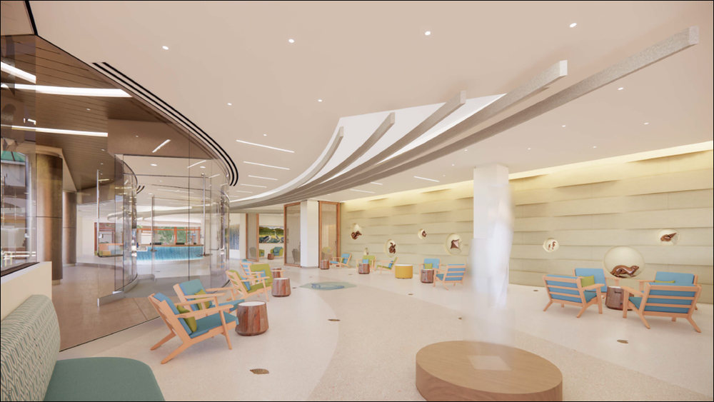 A rendering of the new lobby