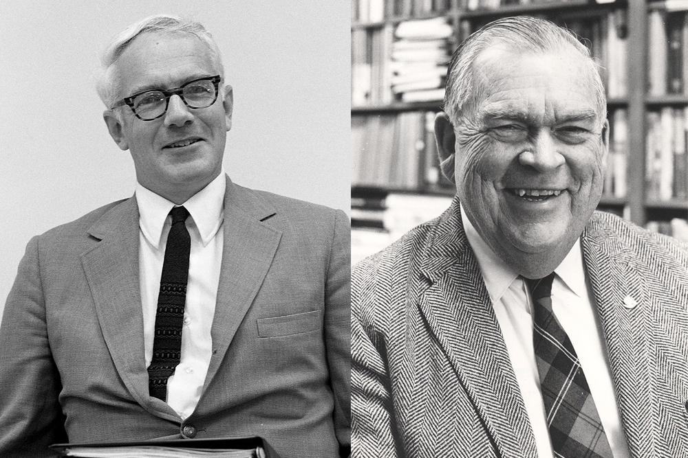 Archive photos of Prof Pease and Prof Gross