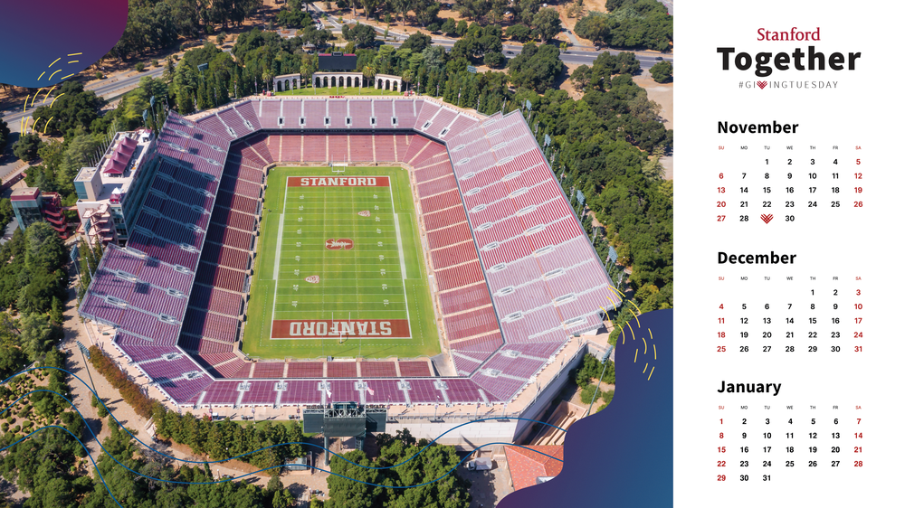 Stanford Giving Tuesday stadium calendar