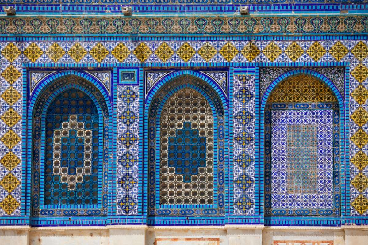detail of the beautiful facade tile