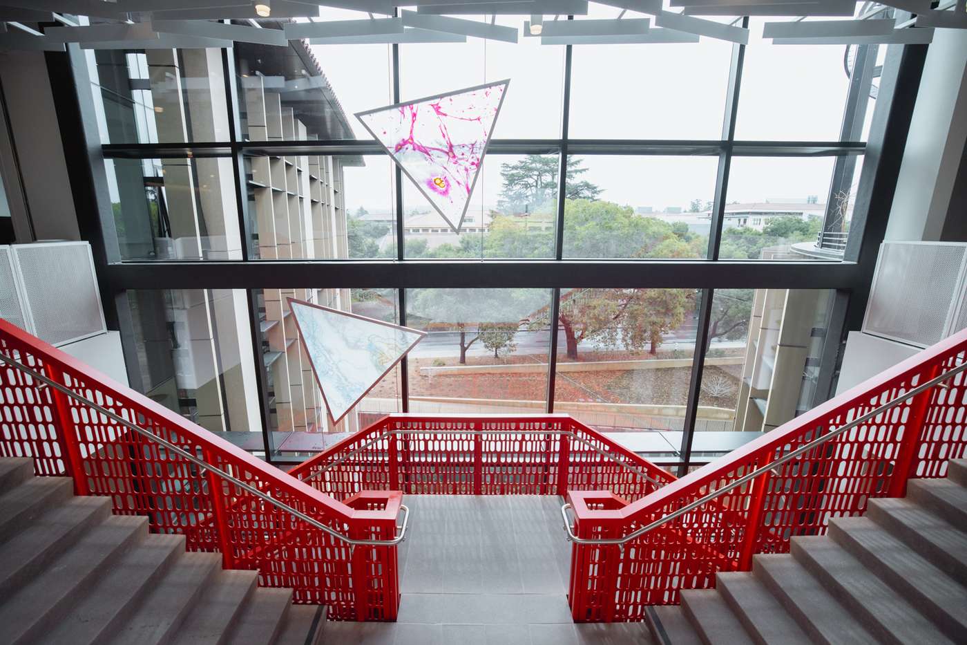 Windows above stairs in CoDa building