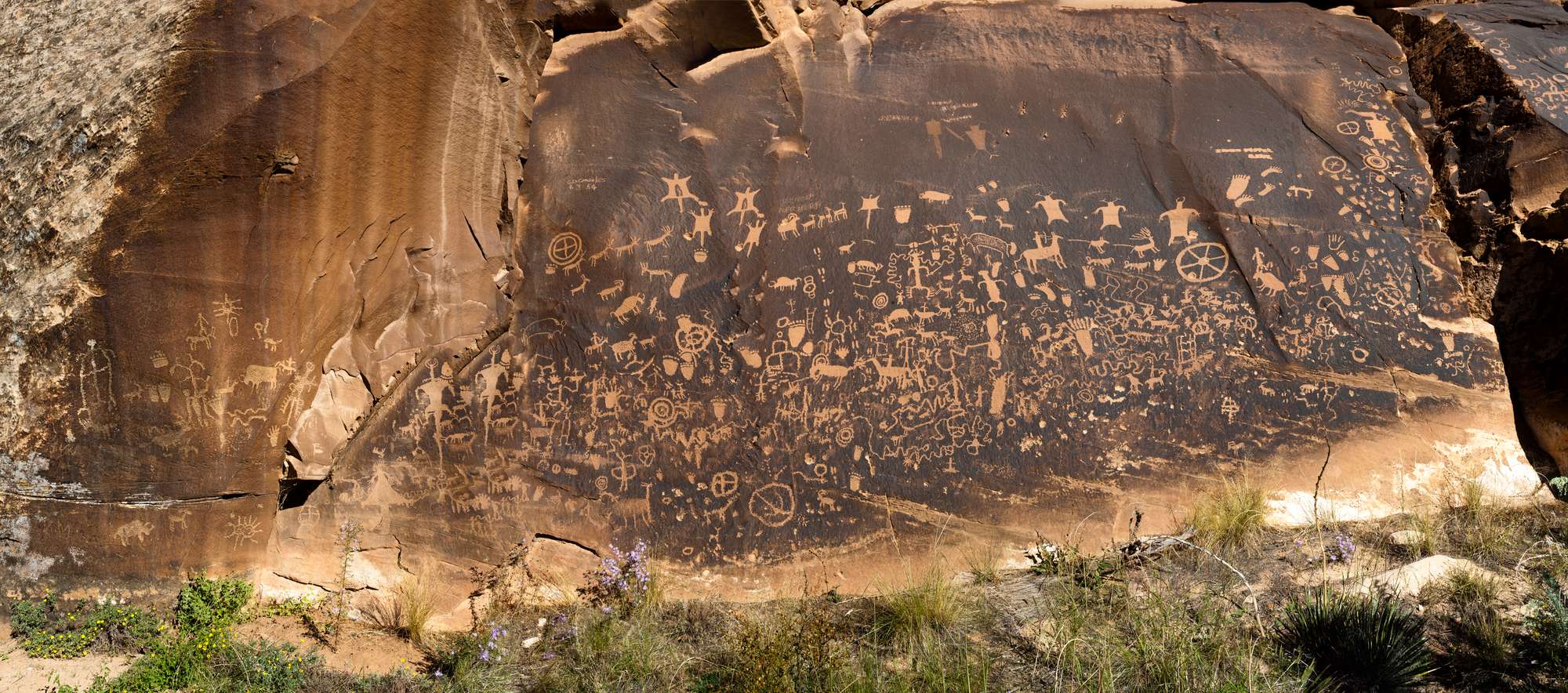 Petroglyphs at Newspaper Rock at UT 211 near Monticello, Utah, USA