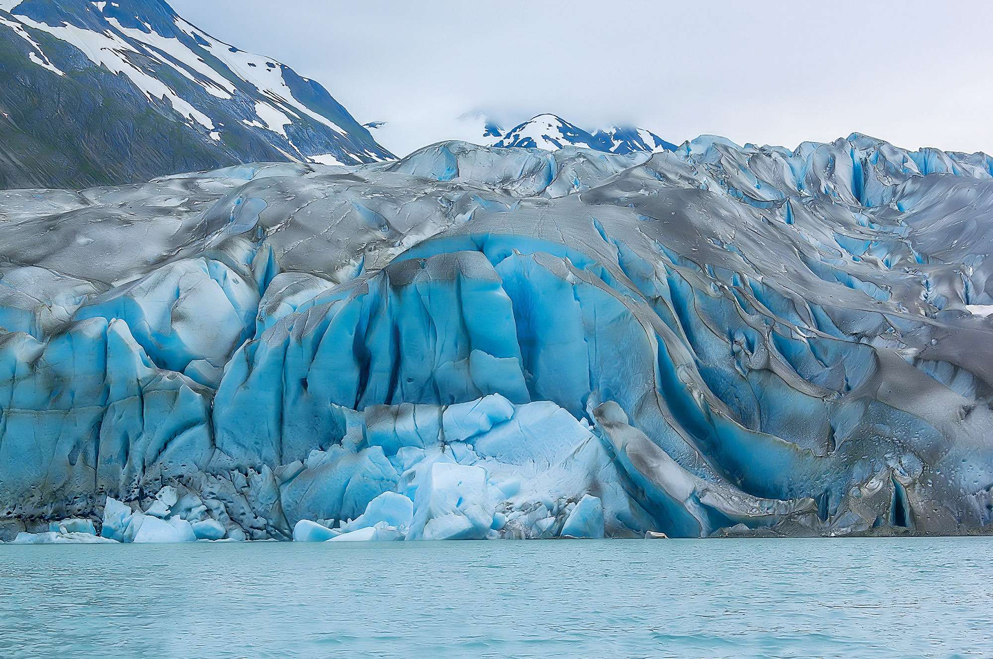 up close view of glacier and sea