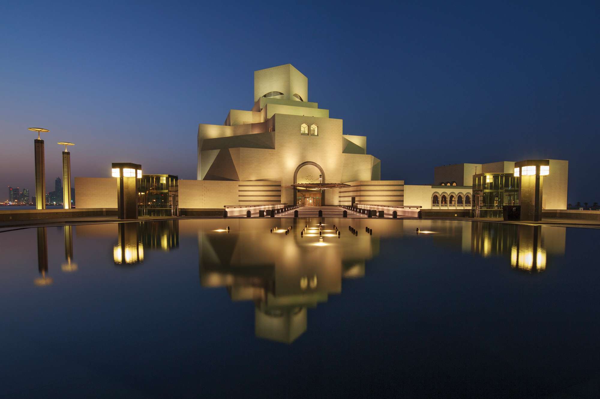 nighttime view of the museum islamic art