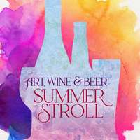 Watercolor logo of Art, Wine & Beer Summer Stroll