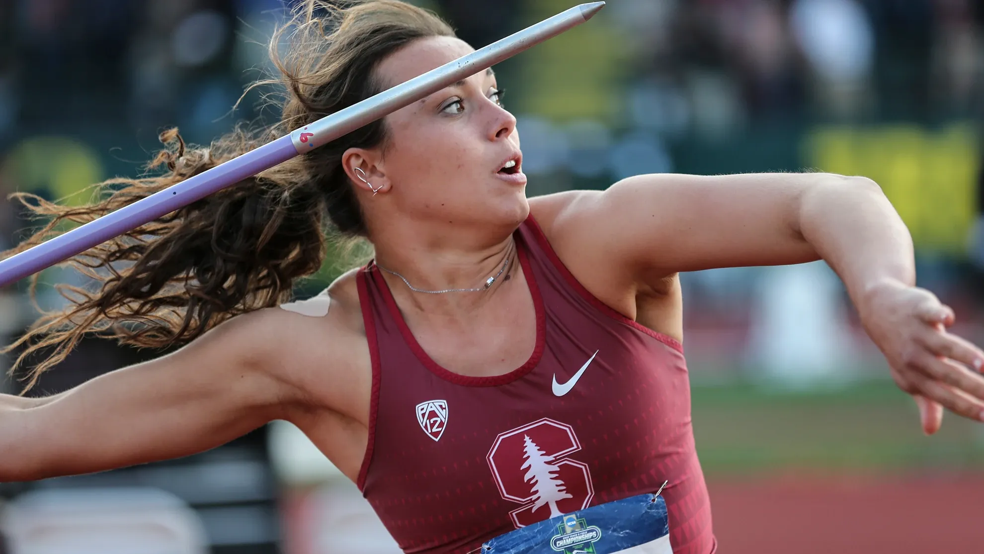 Mackenzie Little throws a javelin