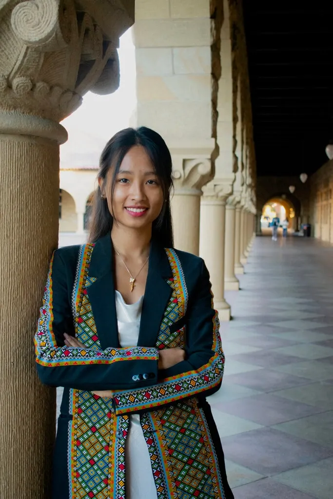 Portrait of Biak Tha Hlawn on Stanford's campus