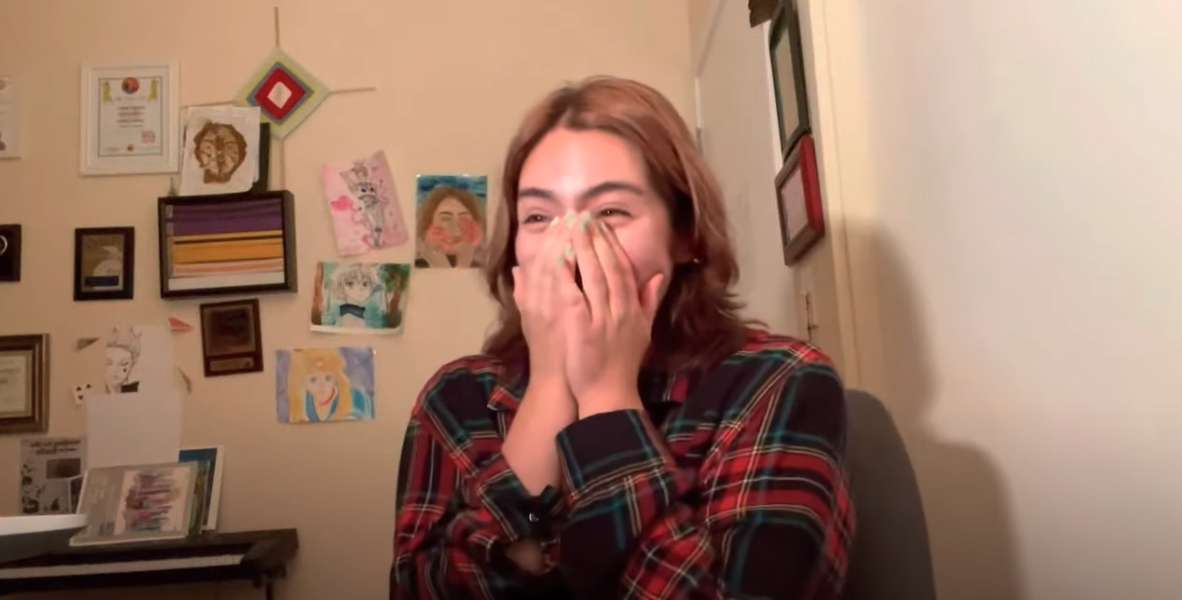 A woman shares her joyous reaction to getting her acceptance letter
