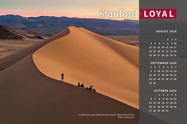 Sand dune calendar for August through October 2024